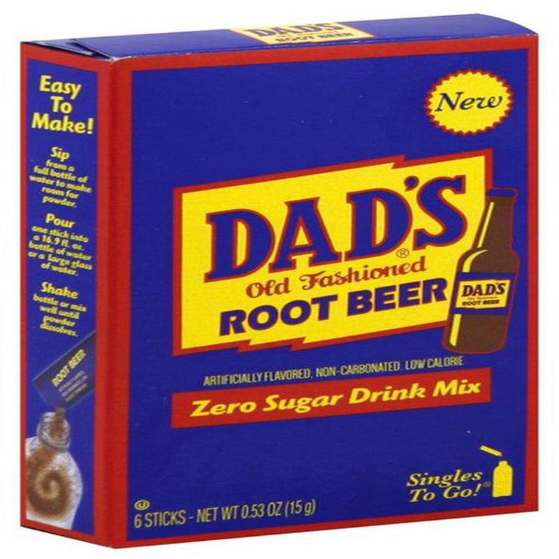 Dad\'s Root Beer Zero Sugar Singles-to-Go 6 sticks