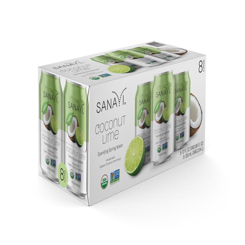 Sanavi Sparkling Spring Water, 8 cans