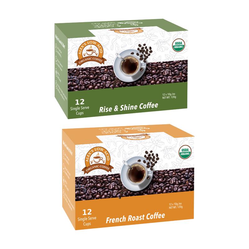 Alex\'s Low Acid Organic Coffee Caffeine Fiend K-Cup Variety Pack