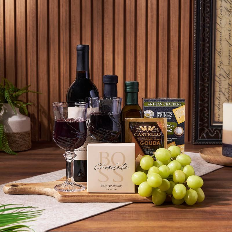Decadent Wine & Cheese Basket