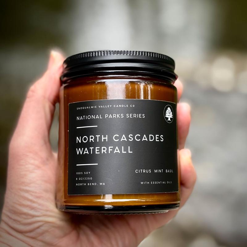 North Cascades Waterfall Candle