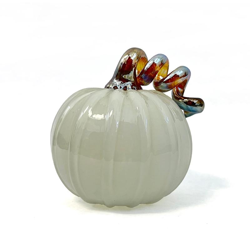 Ivory Blown Glass Pumpkin