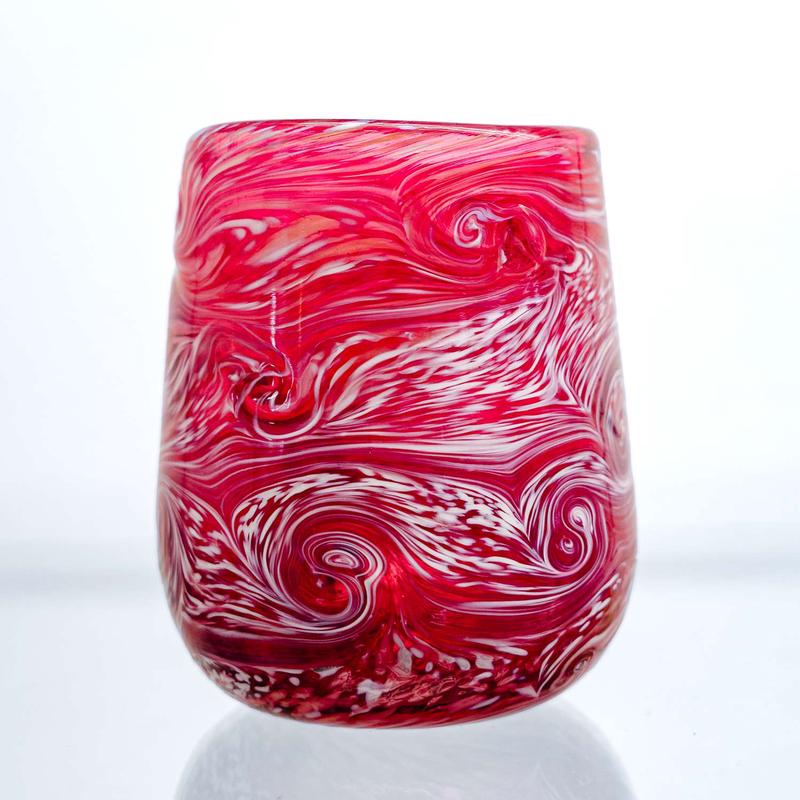 *Pink Glass Votive / Cups Hand Blown