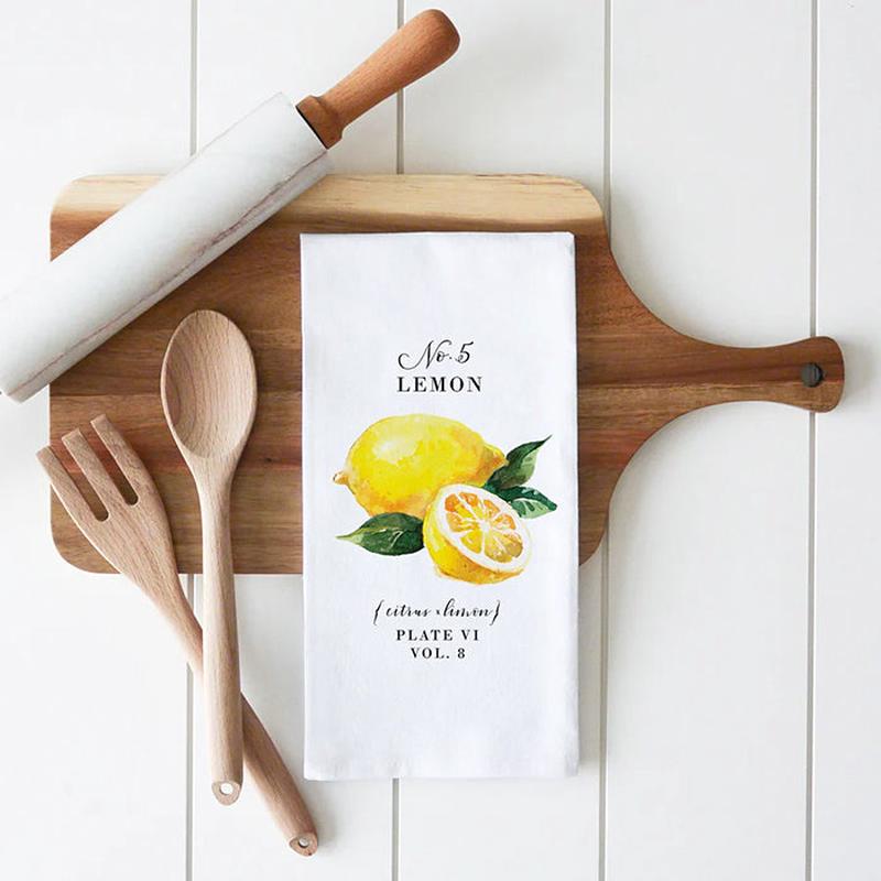 *Lemon 2 Botanical Tea Towel