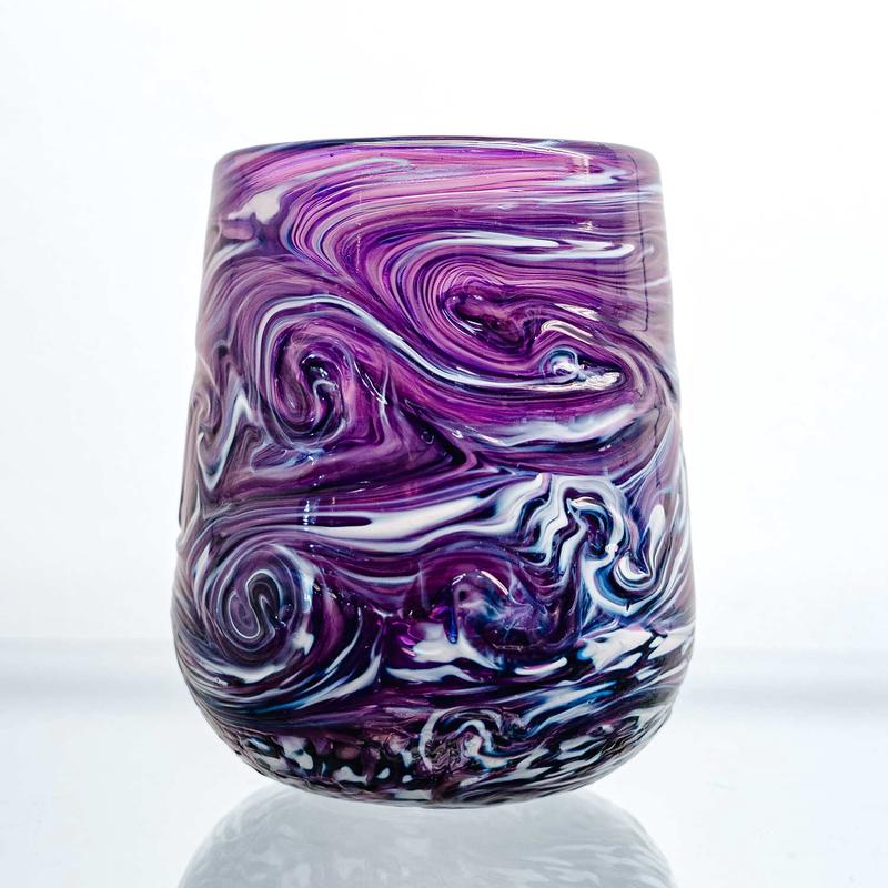*Purple Glass Votive / Cups Hand Blown