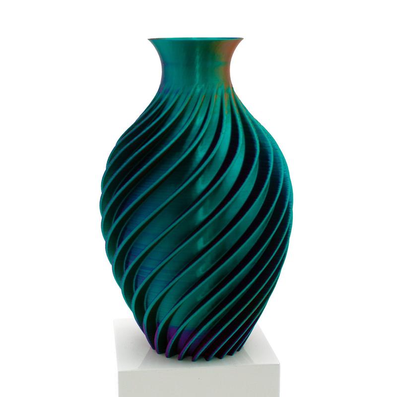 Siren Vase Teal Burnt Orange Purple
