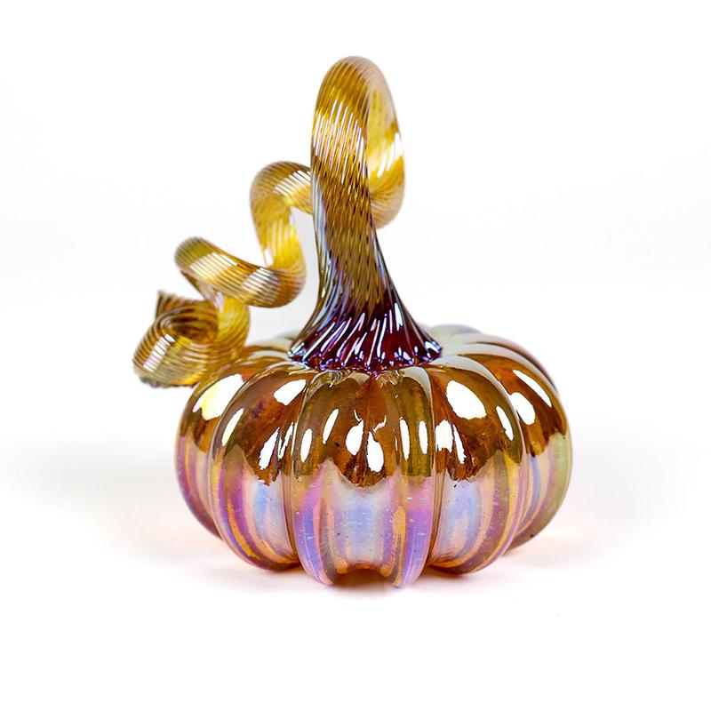*Golden Fire Blown Glass Pumpkin
