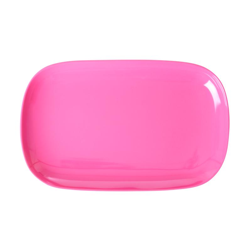 Medium Melamine Rectangular Plate | Light Fuchsia